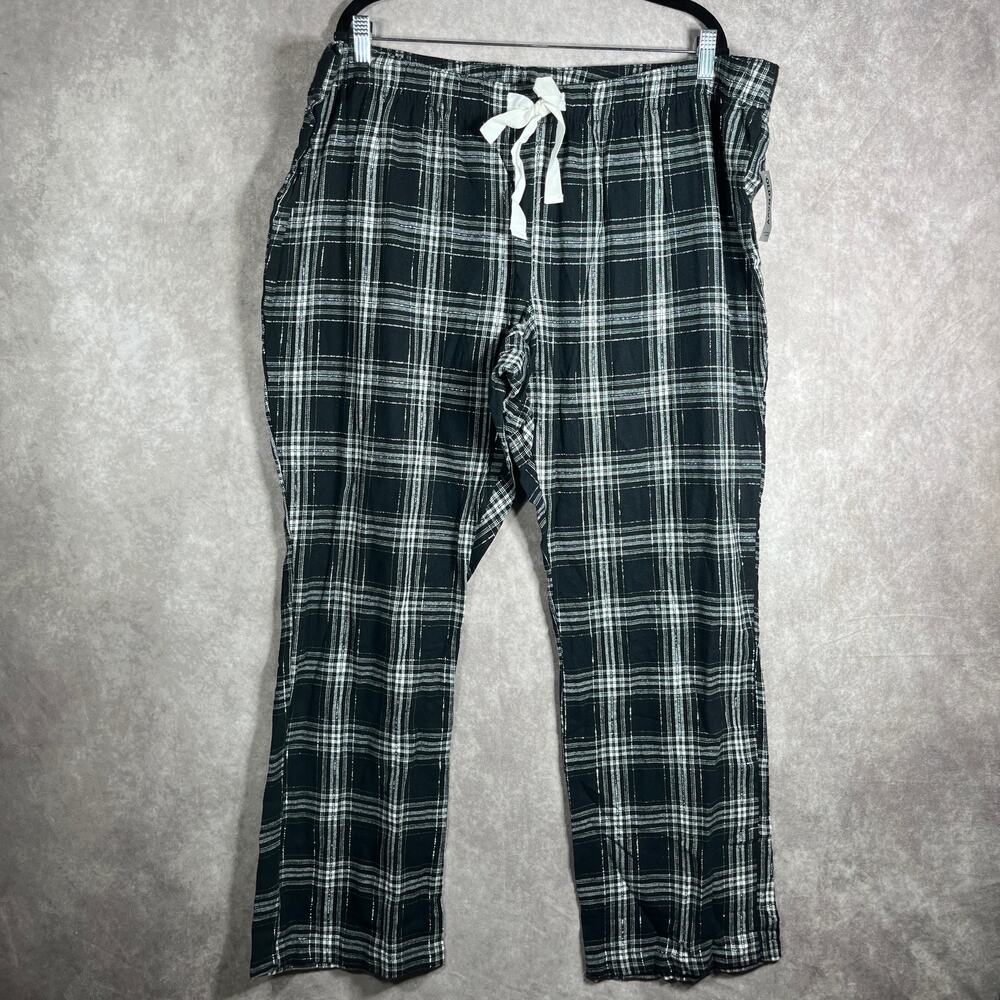 Old Navy Maternity Pajama Pants‎ Womens Size XL Black Plaid Drawstring NEW